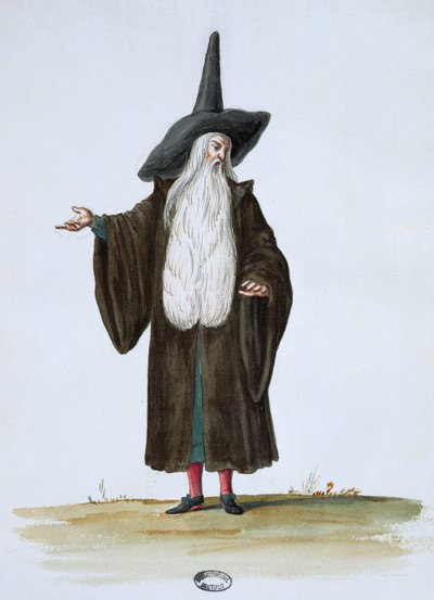 A Magician, theatrical costume design for the celebrations and parties of Louis XIV by Jean I Berain